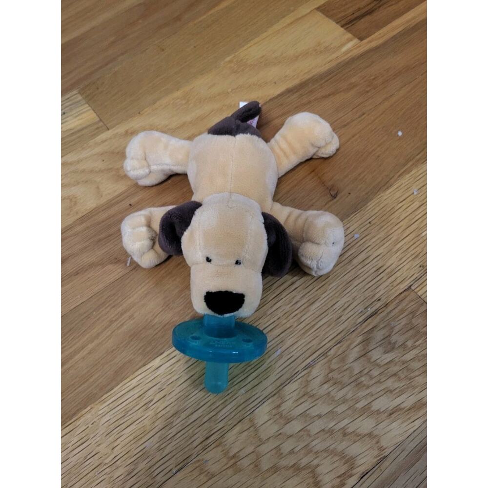 WubbaNub Pacifier Plush Puppy Dog Tan Brown Soothie Baby Stuffed Animal